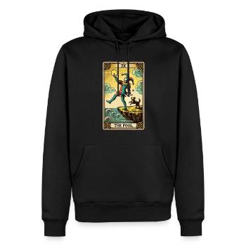 Tarotkarten Design Der Narr Halloween Vintage - Männer Premium Bio Hoodie - Schwarz - Vorne - Nico (187cm)
