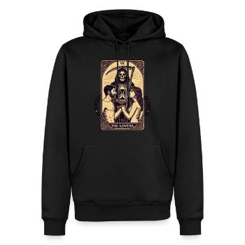 Tarotkarten Design Das Liebespaar Halloween - Männer Premium Bio Hoodie - Schwarz - Vorne - Nico (187cm)