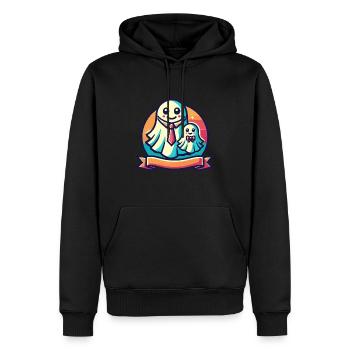 dad ghost father with child funny halloween - Men’s Premium Organic Hoodie - black - Front - Nico (187cm)