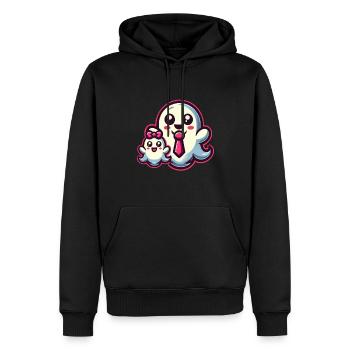 dad ghost father with child funny halloween - Men’s Premium Organic Hoodie - black - Front - Nico (187cm)