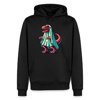 Cute Dinosaur Ghost Funny T-Rex - Men’s Premium Organic Hoodie - black - Front - Nico (187cm)