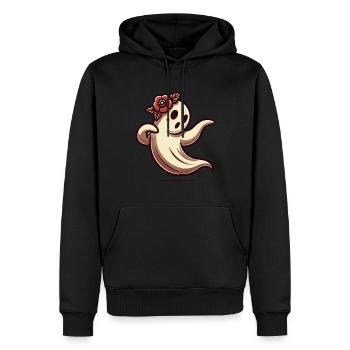 Amateur de fleurs fantôme drôle fleurs fantôme - Sweat à capuche Premium bio Homme - noir - Devant - Nico (187cm)