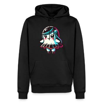 Goth Girl Ghost Cute Halloween Ghost - Men’s Premium Organic Hoodie - black - Front - Nico (187cm)