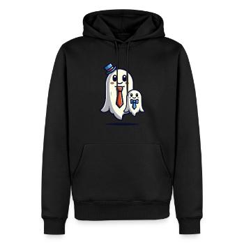 Papa Gespenst Vater Mit Sohn Lustiges Halloween - Männer Premium Bio Hoodie - Schwarz - Vorne - Nico (187cm)
