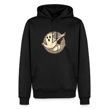 Funny Halloween Ghost Freak Under Sheet - Men’s Premium Organic Hoodie - black - Front - Nico (187cm)