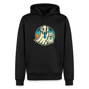 Papa Gespenst Vater Mit Sohn Lustiges Halloween - Männer Premium Bio Hoodie - Schwarz - Vorne - Nico (187cm)