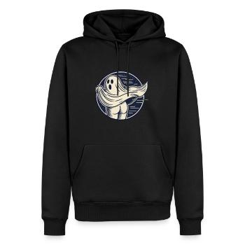 Lustiges Halloween Gespenst Sarkastischer Humor - Männer Premium Bio Hoodie - Schwarz - Vorne - Nico (187cm)