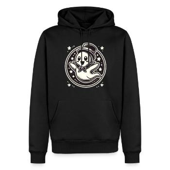 Lustiges Magier Gespenst Niedlicher Halloween - Männer Premium Bio Hoodie - Schwarz - Vorne - Nico (187cm)