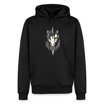 Idée de costume de licorne gothique effrayante Saison effrayante - Sweat à capuche Premium bio Homme - noir - Devant - Nico (187cm)