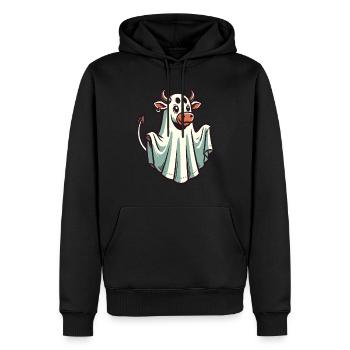 Idée de costume de drap de drap fantôme de vache drôle - Sweat à capuche Premium bio Homme - noir - Devant - Nico (187cm)