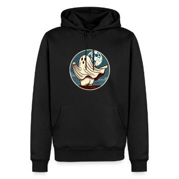 Lustiges Halloween Gespenst Freak Unterm Laken - Männer Premium Bio Hoodie - Schwarz - Vorne - Nico (187cm)