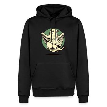Funny Halloween Ghost Freak Under Sheet - Men’s Premium Organic Hoodie - black - Front - Nico (187cm)