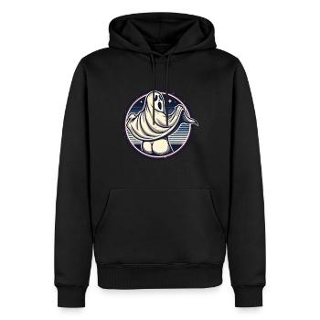 Funny Halloween Ghost Freak Under Sheet - Men’s Premium Organic Hoodie - black - Front - Nico (187cm)