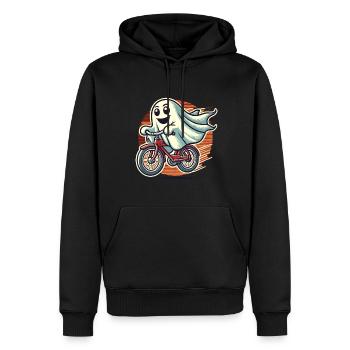 Bicycle Riding Ghost Funny Ghost - Men’s Premium Organic Hoodie - black - Front - Nico (187cm)