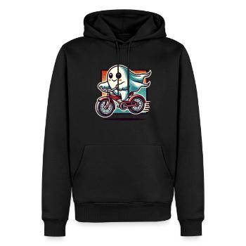Bicycle Riding Ghost Funny Ghost - Men’s Premium Organic Hoodie - black - Front - Nico (187cm)
