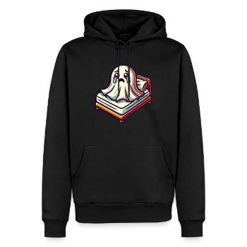 Trauriges Gespenst Lustiges Geister Design - Männer Premium Bio Hoodie - Schwarz - Vorne - Nico (187cm)