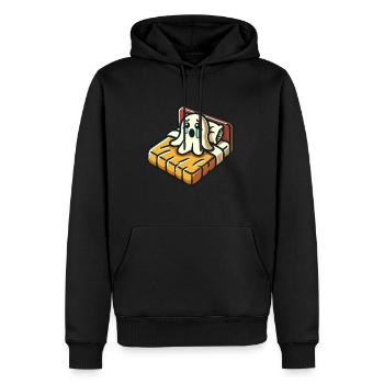 Sad Ghost Funny Ghost Design - Men’s Premium Organic Hoodie - black - Front - Nico (187cm)
