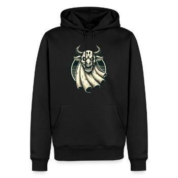 Idée de costume effrayant de vache fantôme taureau - Sweat à capuche Premium bio Homme - noir - Devant - Nico (187cm)