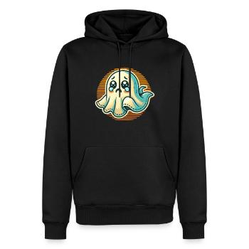 Sad Ghost Funny Ghost Design - Men’s Premium Organic Hoodie - black - Front - Nico (187cm)