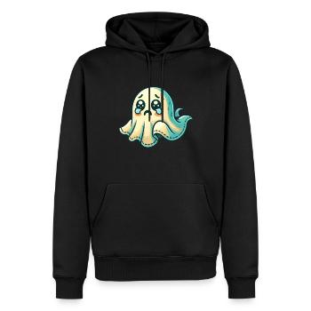 Sad Ghost Funny Ghost Design - Men’s Premium Organic Hoodie - black - Front - Nico (187cm)