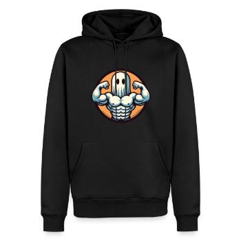 Musculation Ghost Musculation Renforcement musculaire à Halloween - Sweat à capuche Premium bio Homme - noir - Devant - Nico (187cm)