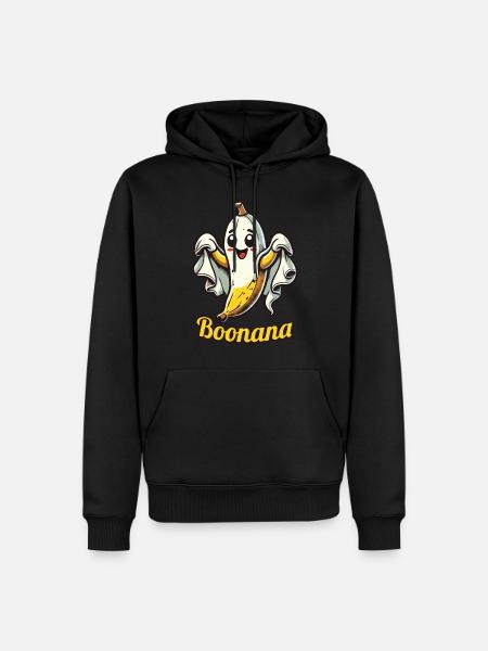 Funny Banana Ghost Boonana - Men’s Premium Organic Hoodie - black