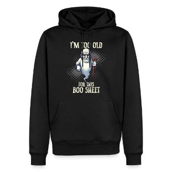 Grumpy Boo Sheet Ghost Funny Saying Design - Men’s Premium Organic Hoodie - black - Front - Nico (187cm)