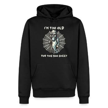 vieux Boo feuille drôle dire Design - Sweat à capuche Premium bio Homme - noir - Devant - Nico (187cm)