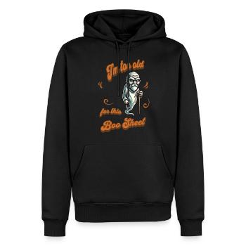Vieux fantôme drôle dicton design - Sweat à capuche Premium bio Homme - noir - Devant - Nico (187cm)