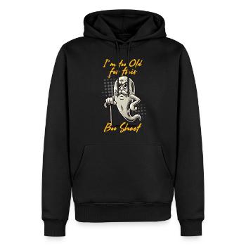 Vieux Boo Feuille Drôle Fantôme Dire Design - Sweat à capuche Premium bio Homme - noir - Devant - Nico (187cm)