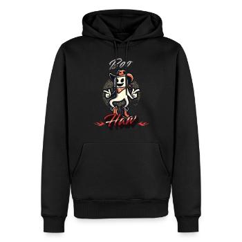 Funny Cowboy Ghost Says Boo Haw - Men’s Premium Organic Hoodie - black - Front - Nico (187cm)