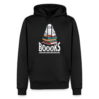 Niedliches Buchliebhaber Gespenst Lustiger Spruch - Männer Premium Bio Hoodie - Schwarz - Vorne - Nico (187cm)