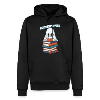 Cute Book Lover Ghost Funny Saying - Men’s Premium Organic Hoodie - black - Front - Nico (187cm)