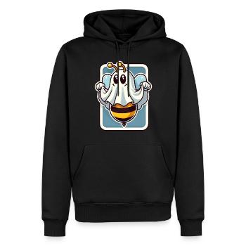 Funny Bee Ghost Cute Ghost Bee - Men’s Premium Organic Hoodie - black - Front - Nico (187cm)
