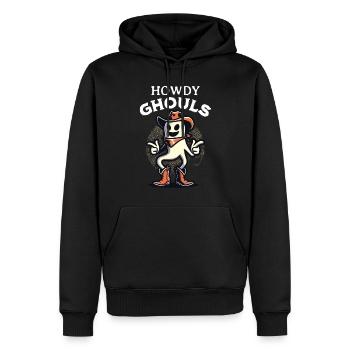 Drôle Cowboy Ghost Salutation Ghosts Girls - Sweat à capuche Premium bio Homme - noir - Devant - Nico (187cm)