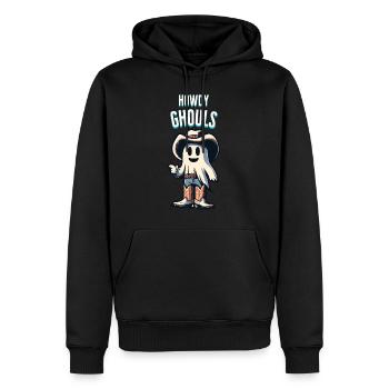 Drôle de fantôme de cow-boy accueille les filles - Sweat à capuche Premium bio Homme - noir - Devant - Nico (187cm)