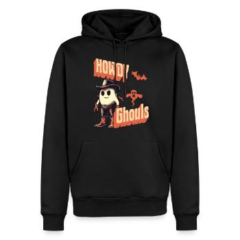 Drôle Cowboy Ghost Salutation Ghosts Girls - Sweat à capuche Premium bio Homme - noir - Devant - Nico (187cm)