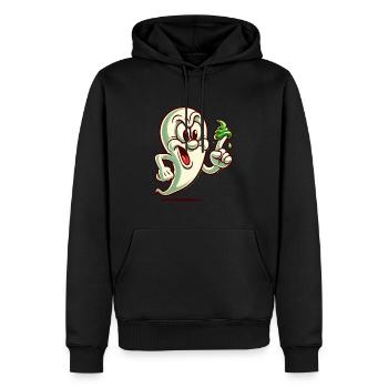 Lustiger Popel Geist Retro Cartoon Stil Booger - Männer Premium Bio Hoodie - Schwarz - Vorne - Nico (187cm)