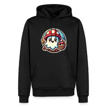 Mushroom Picker Ghost Ghost Mushroom Lover - Men’s Premium Organic Hoodie - black - Front - Nico (187cm)