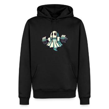 Bodybuilding Ghost Funny Gym Ghost - Men’s Premium Organic Hoodie - black - Front - Nico (187cm)