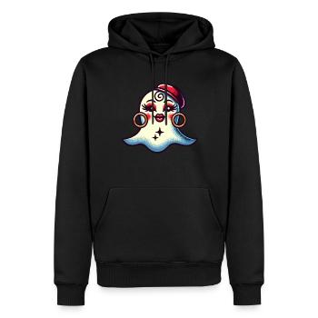 Drôle Glamour Goule Flashy Halloween - Sweat à capuche Premium bio Homme - noir - Devant - Nico (187cm)