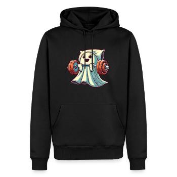 Fun gym Entraînement Renforcement musculaire - Sweat à capuche Premium bio Homme - noir - Devant - Nico (187cm)