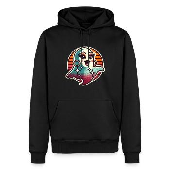 Drôle Glamour Goule Flashy Halloween - Sweat à capuche Premium bio Homme - noir - Devant - Nico (187cm)
