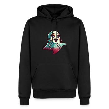 Drôle Glamour Goule Flashy Halloween - Sweat à capuche Premium bio Homme - noir - Devant - Nico (187cm)