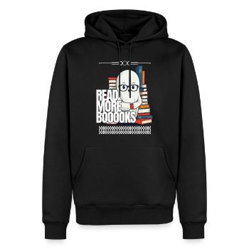 Niedliches Buchliebhaber Gespenst Lustiger Spruch - Männer Premium Bio Hoodie - Schwarz - Vorne - Nico (187cm)