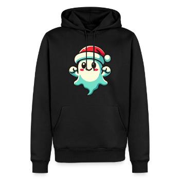 Mignon Noël fantôme drôle Halloween - Sweat à capuche Premium bio Homme - noir - Devant - Nico (187cm)