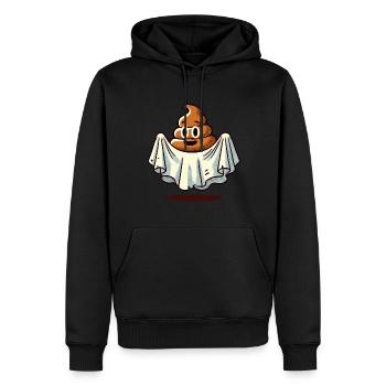 Lustiges Kackhaufen Gespenst Bull Sheet Kacke - Männer Premium Bio Hoodie - Schwarz - Vorne - Nico (187cm)