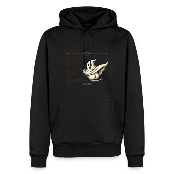 Freak dans la feuille drôle de conception fantôme - Sweat à capuche Premium bio Homme - noir - Devant - Nico (187cm)
