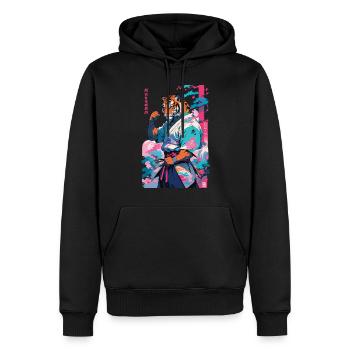 Tiger Yokai Vaporwave Aesthetic Samurai Art - Men’s Premium Organic Hoodie - black - Front - Nico (187cm)
