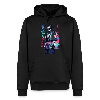 Oni Skeleton Samurai Vaporwave Esthétique - Sweat à capuche Premium bio Homme - noir - Devant - Nico (187cm)
